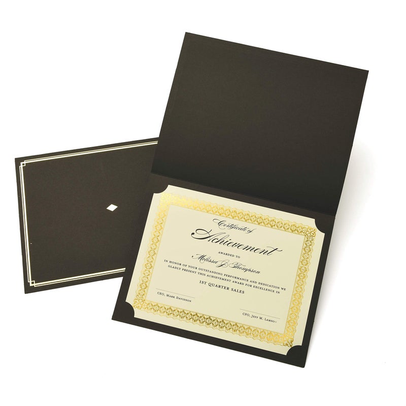Gartner Studios Certificate Kit  Includes 60 Black Certificate Holders and 60 Gold Foil Certificate Papers  120 Total Pieces - Image 4